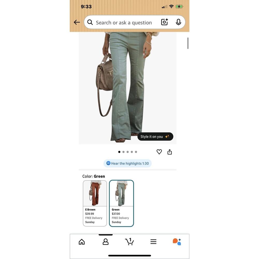 Sidefeel Women's Flare Jeans Strenchy Elastic High Waisted Pants Size 8 - Picture 3 of 6